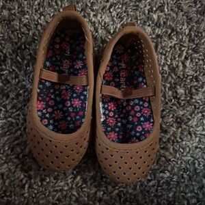 Carter's Brown Girls Mary Jane Flats with Floral Insole